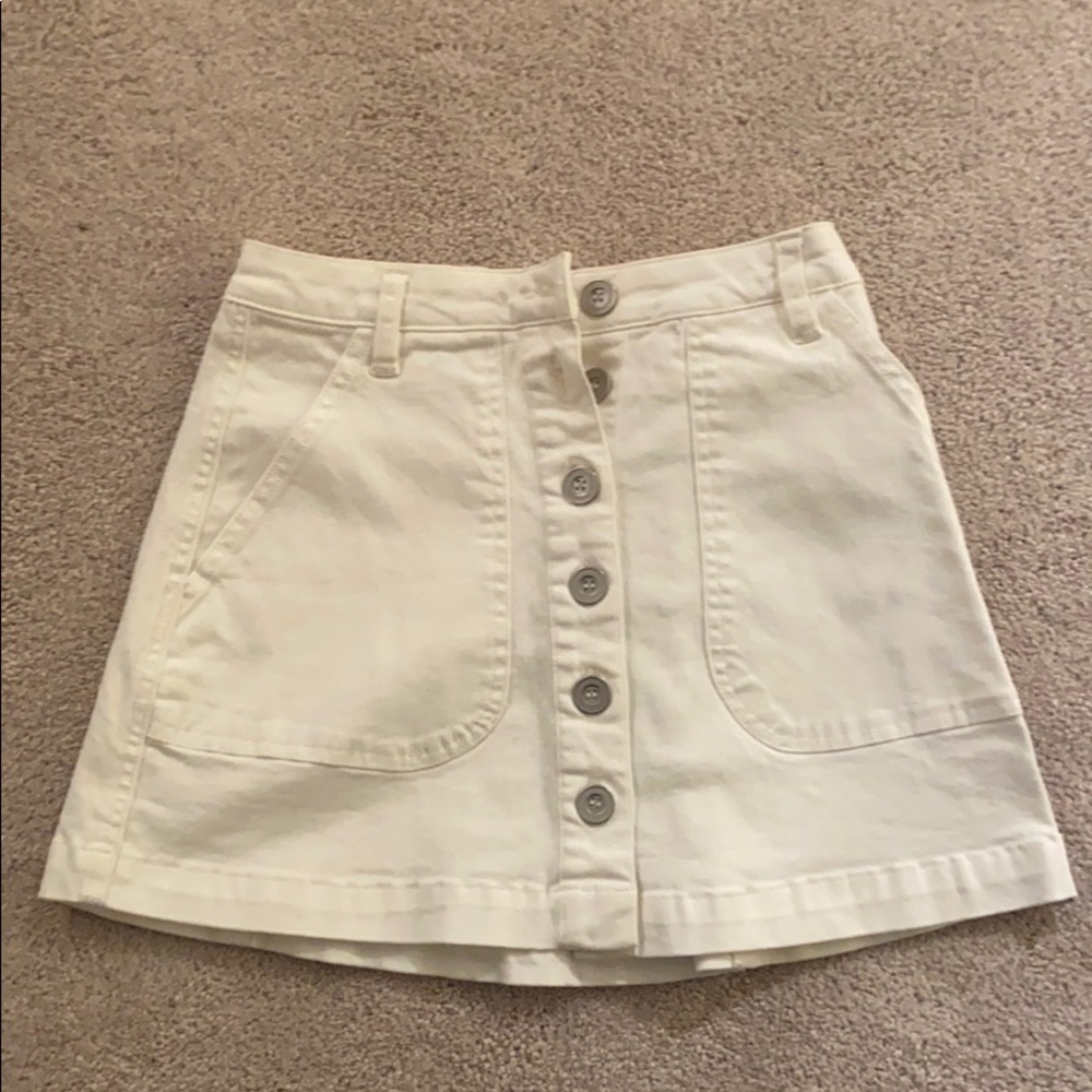 Showpo white denim skirt